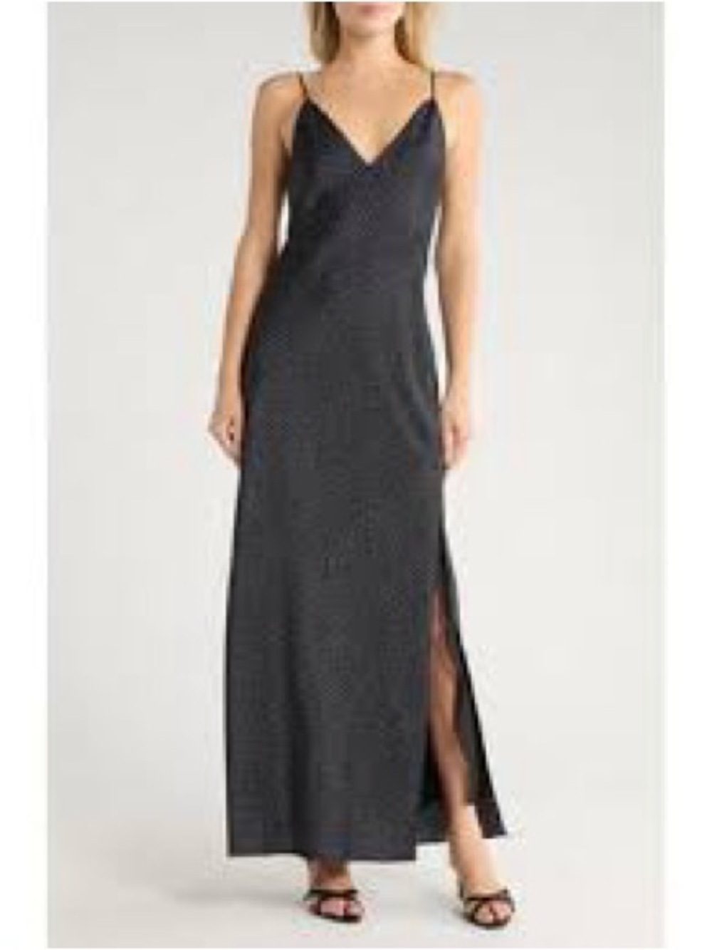 rag & bone “RISSA” Black Polka Dot Satin Slip dress